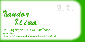 nandor klima business card